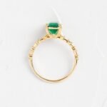 18K Solid Gold Solitaire Emerald Ring - 图片 5