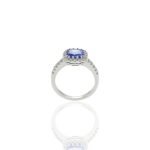 14K Solid Gold Cushion Tanzanite And Diamond Ring - Image 6
