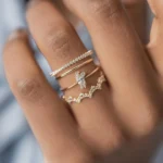 14k Gold Lab-Grown Diamond Lace Edge Ring - 图片 5