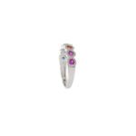 14K Solid Gold Multi Colored Sapphire And Diamond Ring - 图片 5