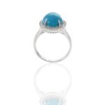 14K Solid Gold Turquoise And Diamond Ring - 图片 6