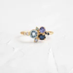 14k Solid Gold Lab-Grown Diamond Clear Water Ring