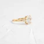 Pictorial Ring, Oval Cut Moissanite Diamond Ring - Image 8