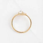 18K Solid Gold White Sapphire Astra Ring - Image 5