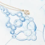 18k Solid Gold Natural Diamond Contour Necklace - 图片 4