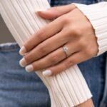 14K White Gold Moissanite Diamond Classic Solitaire Ring - Image 4