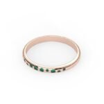 18K Solid Gold Natural Emerald Cluster Ring - 图片 4