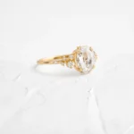 18K Solid Gold  0.77ct. Rose Cut Oval Diamond Ring - Image 4