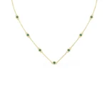 18k 纯金祖母绿叠层项链