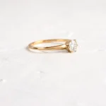 14k Solid Gold 0.3ct. Round Cut Natural Diamond Ring - Image 2
