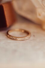 Baguette and Round Natural Diamond Milgrain Channel Set Band