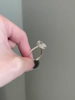 8 Carat Cushion Cut Moissanite Ring Solid Gold - 图片 4