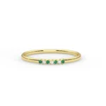 14K Solid Gold Emerald Wedding Ring