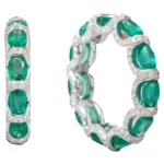 18K纯金天然祖母绿和钻石永恒戒指