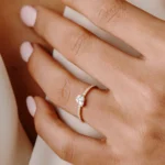 14k Pear Shape Illusion Setting Diamond Engagement Ring - 图片 3