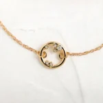 14k Solid Gold Petite Natural Diamond Satellite Bracelet