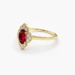 18K Solid Gold Victorian Genuine Ruby Ring - Image 3