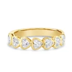 Bezel Set Diamond Heart Eternity Band - 图片 2
