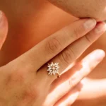 14K Solid Gold Ballerina Baguette Diamond Cluster Ring - 图片 7