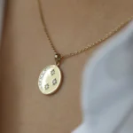18k Natural Diamond Moon and Crescent Pendant - 图片 6