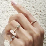 14k Pear Shape Illusion Setting Diamond Engagement Ring - 图片 4