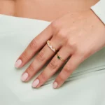 18k Tapered Baguette Diamond Flush Ring - Image 3