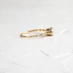 18K Solid Gold Diamond Distance Ring, Round Cut Lab-Grown Diamond Ring - Image 6