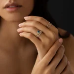 18K Solid Gold Stargaze Ring, 1.02ct. Oval Cut Greenish Blue Montana Sapphire Gold Ring - Image 5