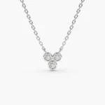 18k Bezel Set Trio Natural Diamond Necklace - Image 5
