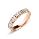 18k Solid Baguette Diamond Eternity Picket Ring - Image 6