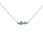 18k Solid Gold Natural Emerald Cluster Necklace - 图片 4