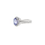 18K Solid Gold Oval Cut Tanzanite And Diamond Ring - Image 3
