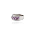 18K Solid Gold Pink Sapphire And Diamond Ring - Image 4