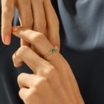 18K Solid Gold Twined Emerald Ring - 图片 2