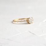 Diamond Distance Ring, Diamond Moissanite Engagement Ring 18karat Gold Ring - Image 4