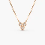 18k Bezel Set Trio Natural Diamond Necklace - Image 4