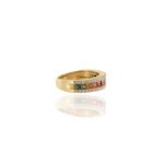 14K Solid Gold Multi Colored Sapphire and Diamond Band - 图片 6
