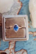 18K Solid Gold Sapphire & Diamond Ring - 图片 4