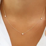 18k Bezel Setting Natural Diamond by the Yard Necklace - Image 5