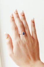 18K Solid Gold Sapphire & Diamond Ring - 图片 6