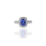 18K Solid Gold Tanzanite And Diamond Ring - Image 2