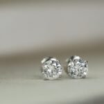 14K White Gold Moissanite Diamond 4-Prong  Stud Earrings - Image 4