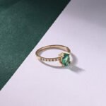 18K Solid Gold Emerald Oval Solitaire - 图片 3