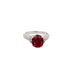 14K Solid Gold 3.37 Carat Pink Tourmaline And Diamond Ring