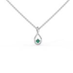 18k Solid Gold Natural Solitaire Emerald Necklace - 图片 3