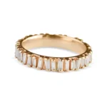 18k Solid Baguette Diamond Eternity Picket Ring
