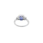 18K Solid Gold Cushion Cut Tanzanite And Diamond Ring - 图片 9