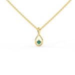 18k Solid Gold Natural Solitaire Emerald Necklace - 图片 4