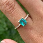 18K Solid Gold Emerald Oval Solitaire - 图片 5