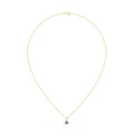 14K Solid Gold Triangle Shape Emerald Pendant - 图片 4